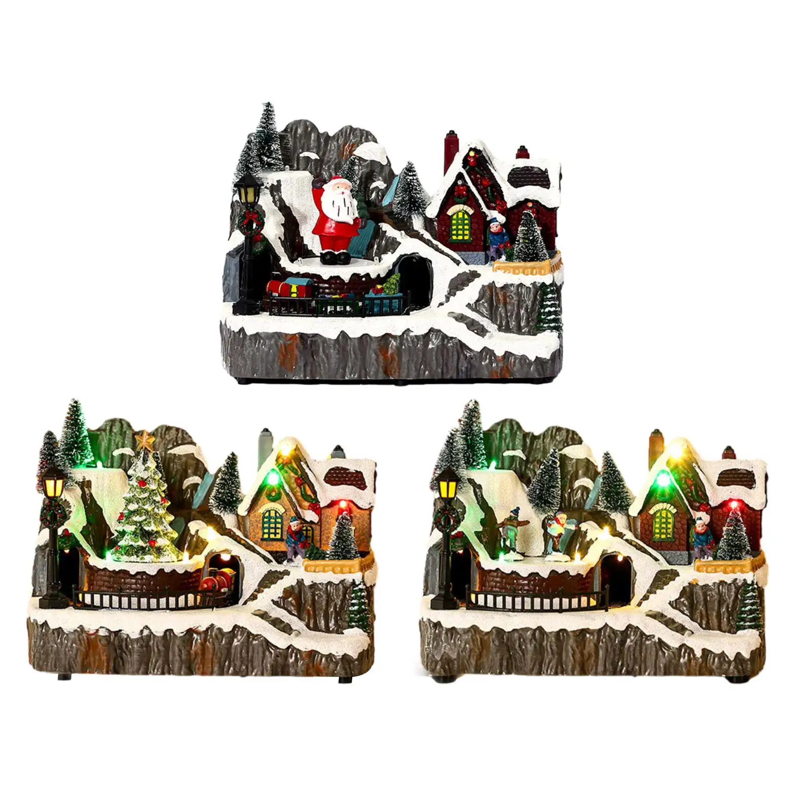 

Christmas Music House Miniature Decorative Decor Christmas Glowing House for Xmas Festival Table Centerpieces Kitchen Bedroom