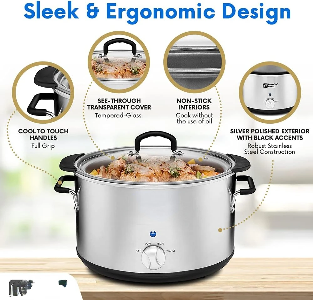 Slow Cooker, Extra-Large Capacity, Serves 10+, 8 Quarts - AliExpress