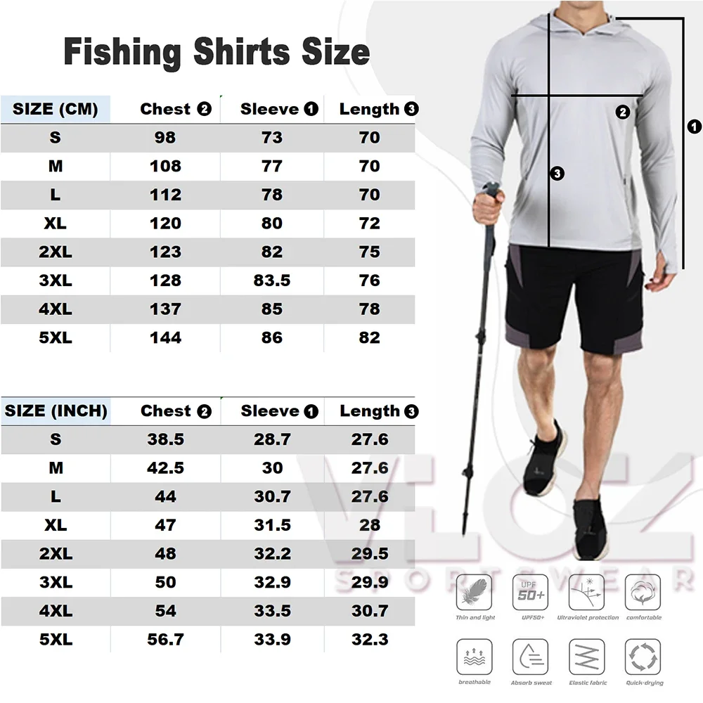 Description Picture 3 of itemHUK Fishing Shirts Men's Hooded Long Sleeve Fishing Clothing Uv Protection Upf 50+ Camisa De Pesca Outdoor Mask Fishing Clothes
