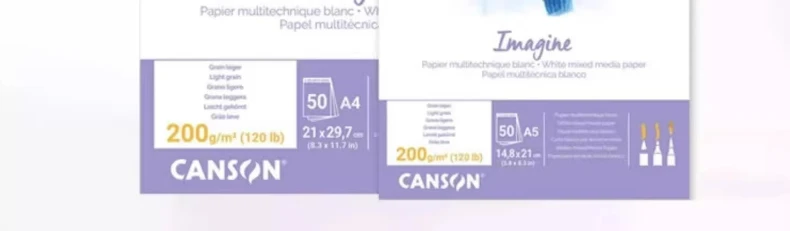 CANSON IMAGINE Aquarellpapier-Block Heißgepresst 200g A3/A4/A5 50 Blatt pro Block Holzpulpe-Papier für Aquarellmalerei – Detail 14