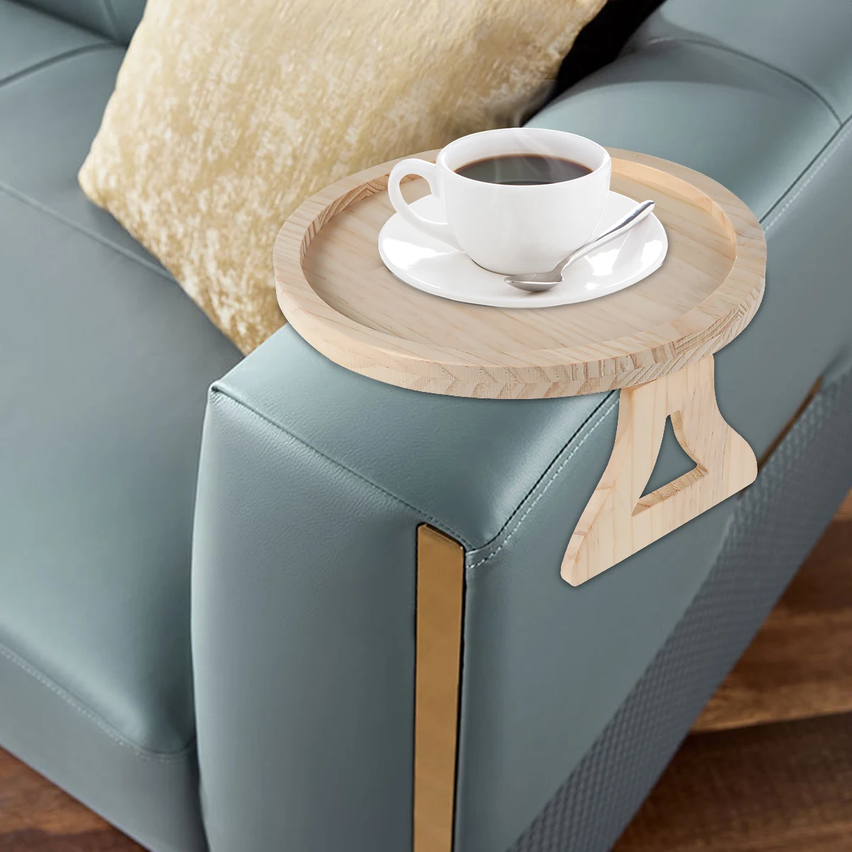 Sofa Tray Table Clip On Side Table Couch Arm Portable and Foldable Sofa Armrest Practical Tray For Remote Control Home Decor 3