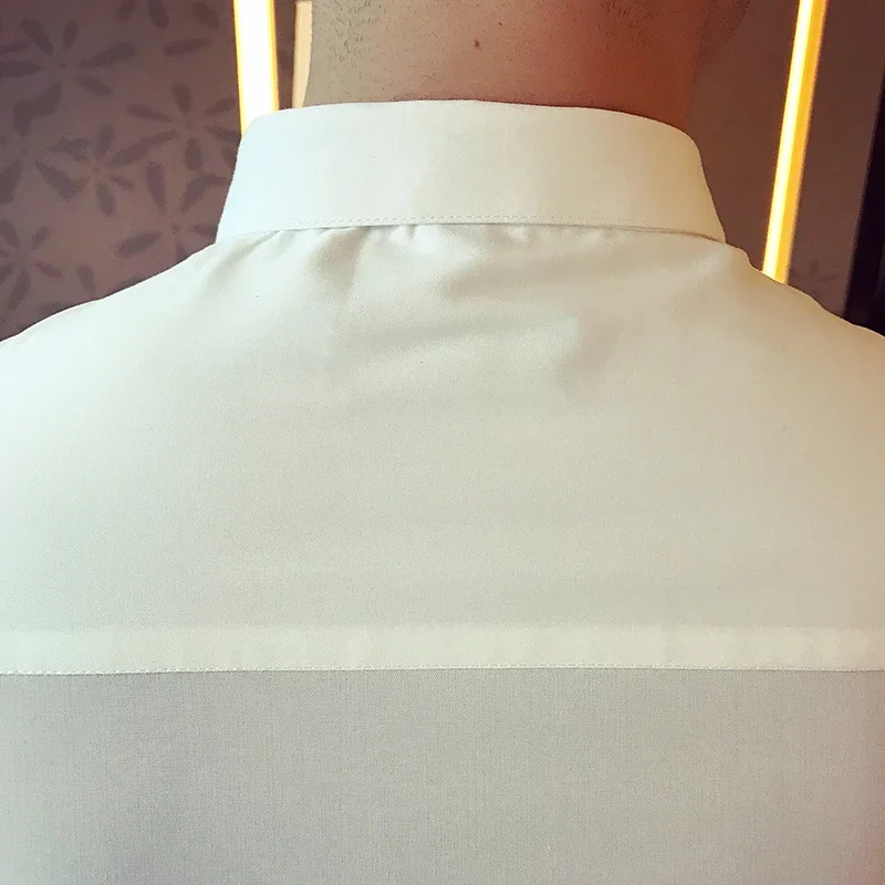 High Quality Men Dress Shirt 2023 New Arrival Long Sleeve Solid Business Slim Fit Shirts Fashion Casual Club Social Wear Homme