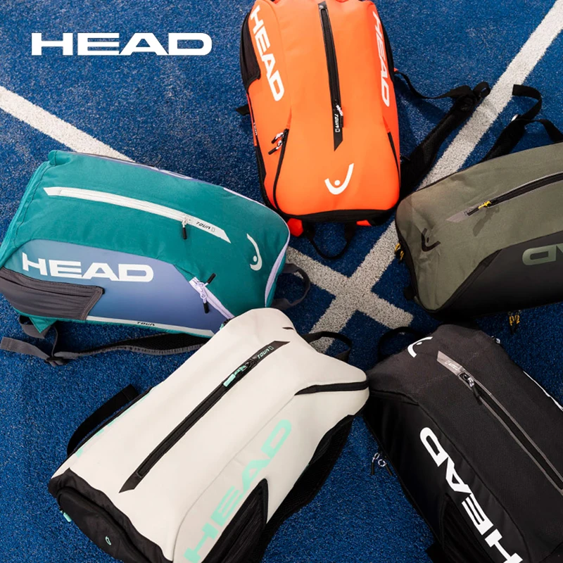 HEAD TOUR Series 2024 Original Tennis Backpack 1-2Pack Head Tennis Racket Bag Padel Beach Tennis Shoulder Bag Racquet Tennis Bag