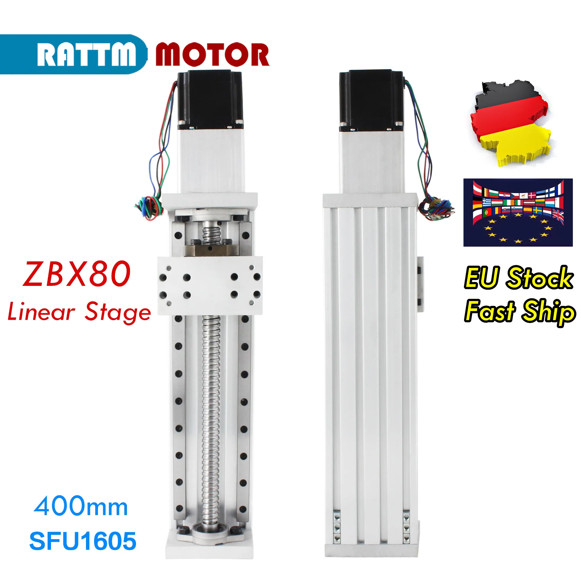 ZBX80 Travel Stroke 100mm 200mm 300mm 600mm CNC X Y Z Axis Linear Stage ...