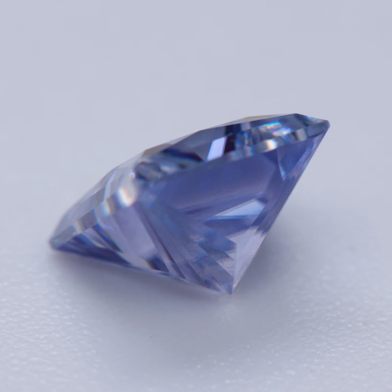 Moissanite Stone Lavender Color Princess Cut Lab Grown Diamond for Charms DIY Jewelry Making Materials with GRA Certificate