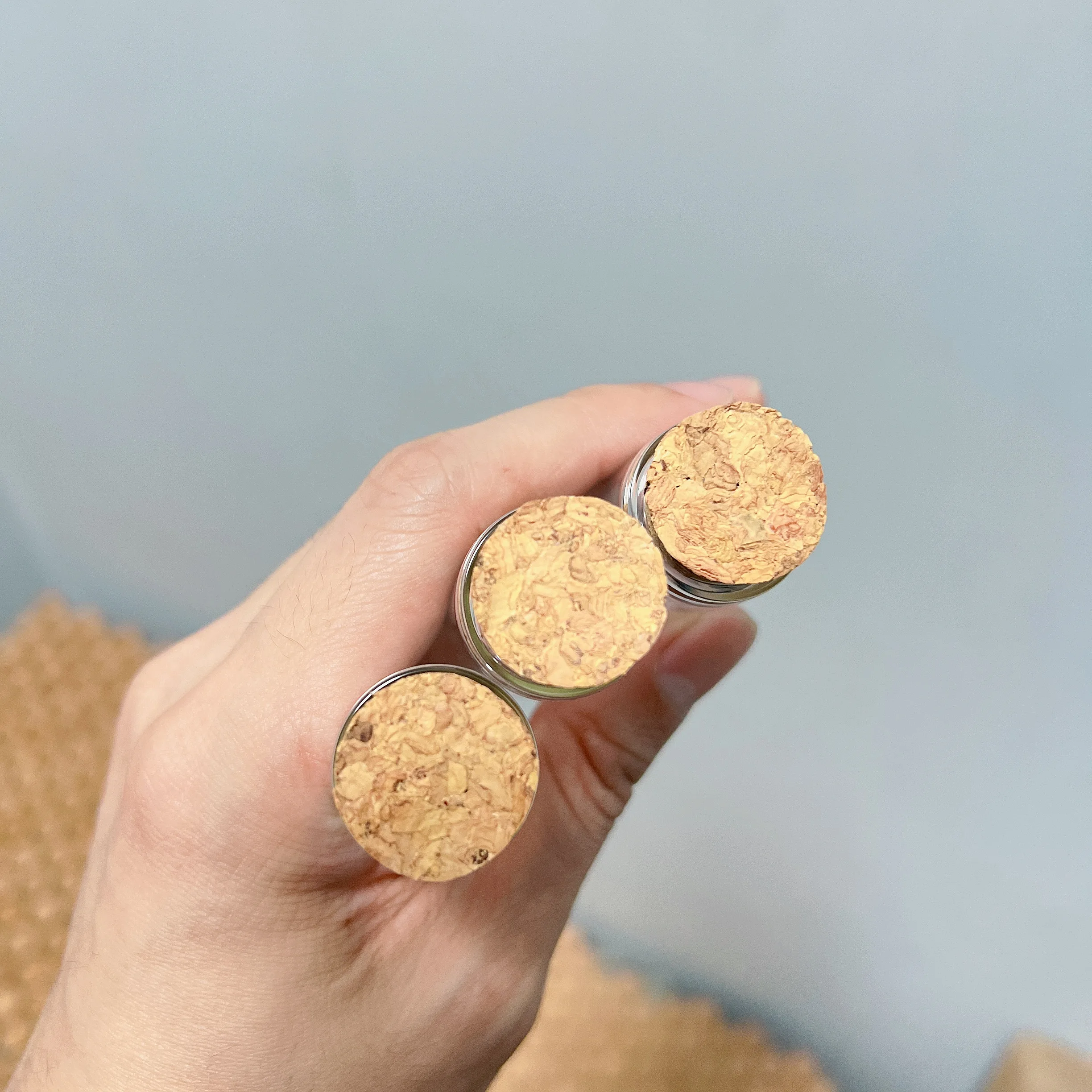 Glass Bottling Bottle 20ml Test Tube Cork Mini Spice Bottles Container Small DIY Jars Vials Tiny glass Bottles 50 PCS