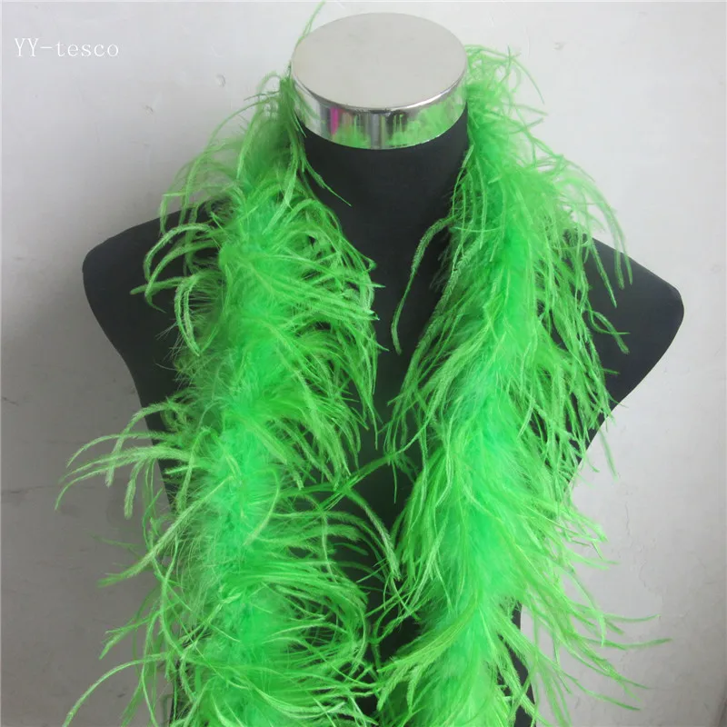 YY-tesco 2 Meter/Lot Layer Apple green Fluffy Ostrich Feathers Boa Costumes/Trim For Party/Costume/Shawl/ Plume | Дом и сад
