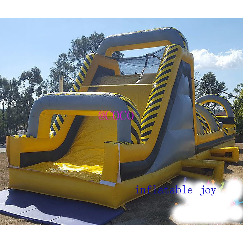 15x3m team work game inflatable obstacle course,giant commercial inflatable obstacle course rush race game bouncy slide 3