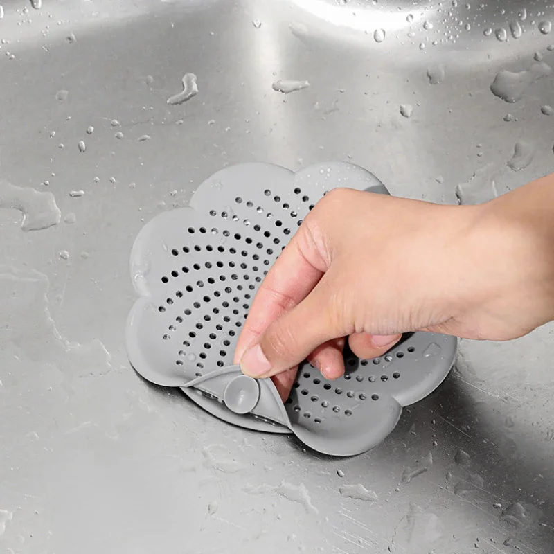 Shower Hair Catcher Strainer, Floor Drain Cover Silicone Hair Stopper with Suction Cup Mesh for Bathroom Bathtub Kitchen Sink 4