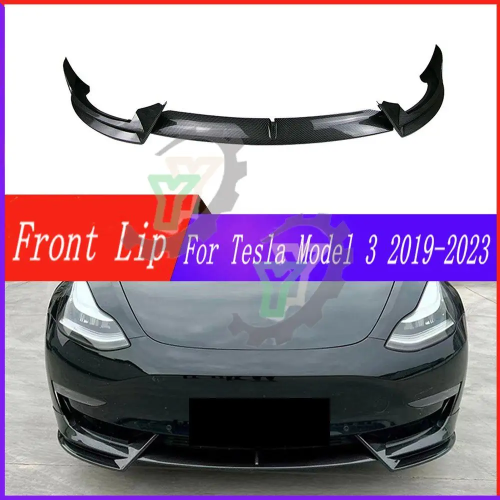 

3PCS Car Front Bumper Lip Spoiler Splitter Diffuser Detachable Body Kit Cover Guard For Tesla Model 3 2019 2020 2021 2022 2023