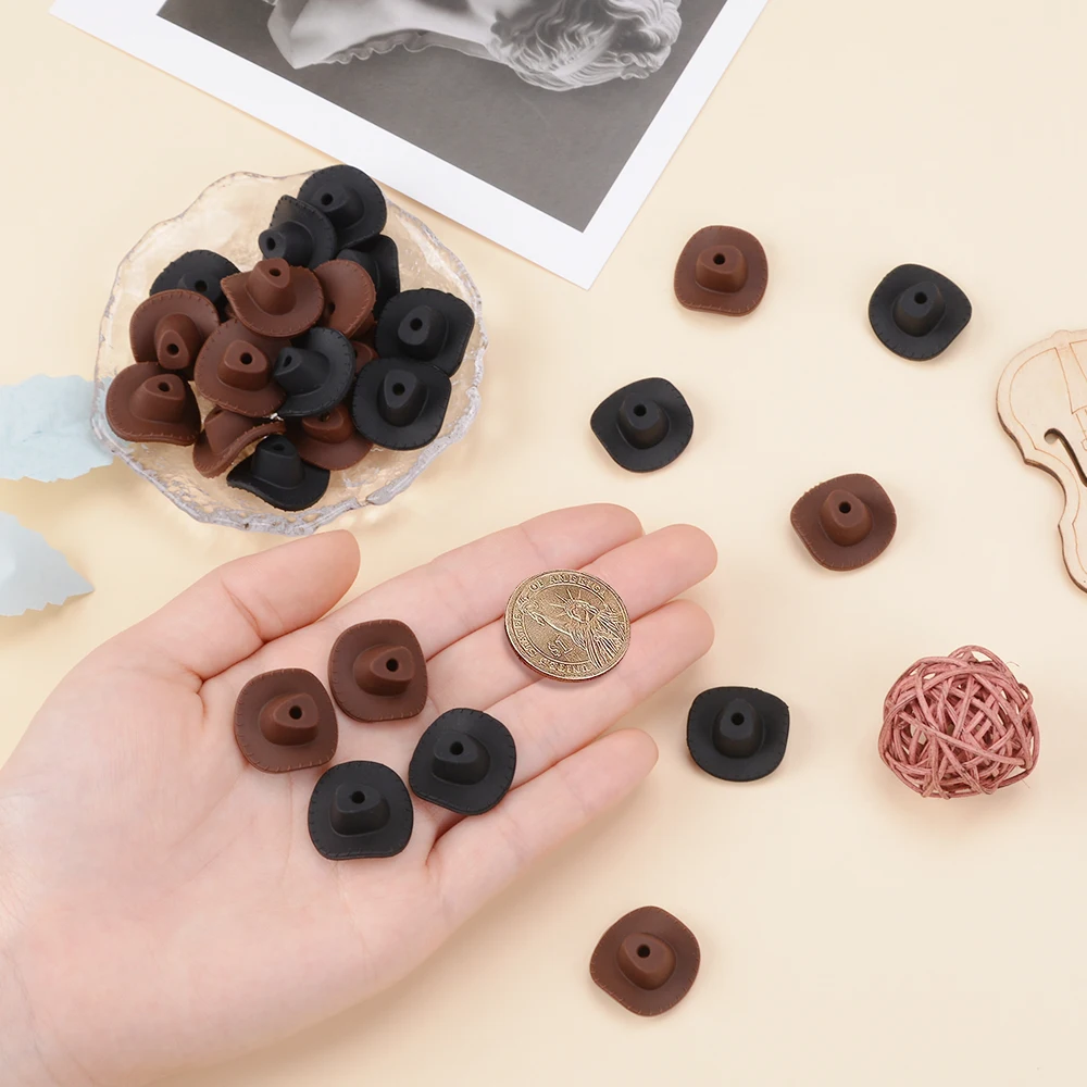 LOFCA  실리콘 비즈, 카우보이 모자 모양,  젖니 비즈, DIY  젖니 목걸이 팔찌에 적합, 14 팩