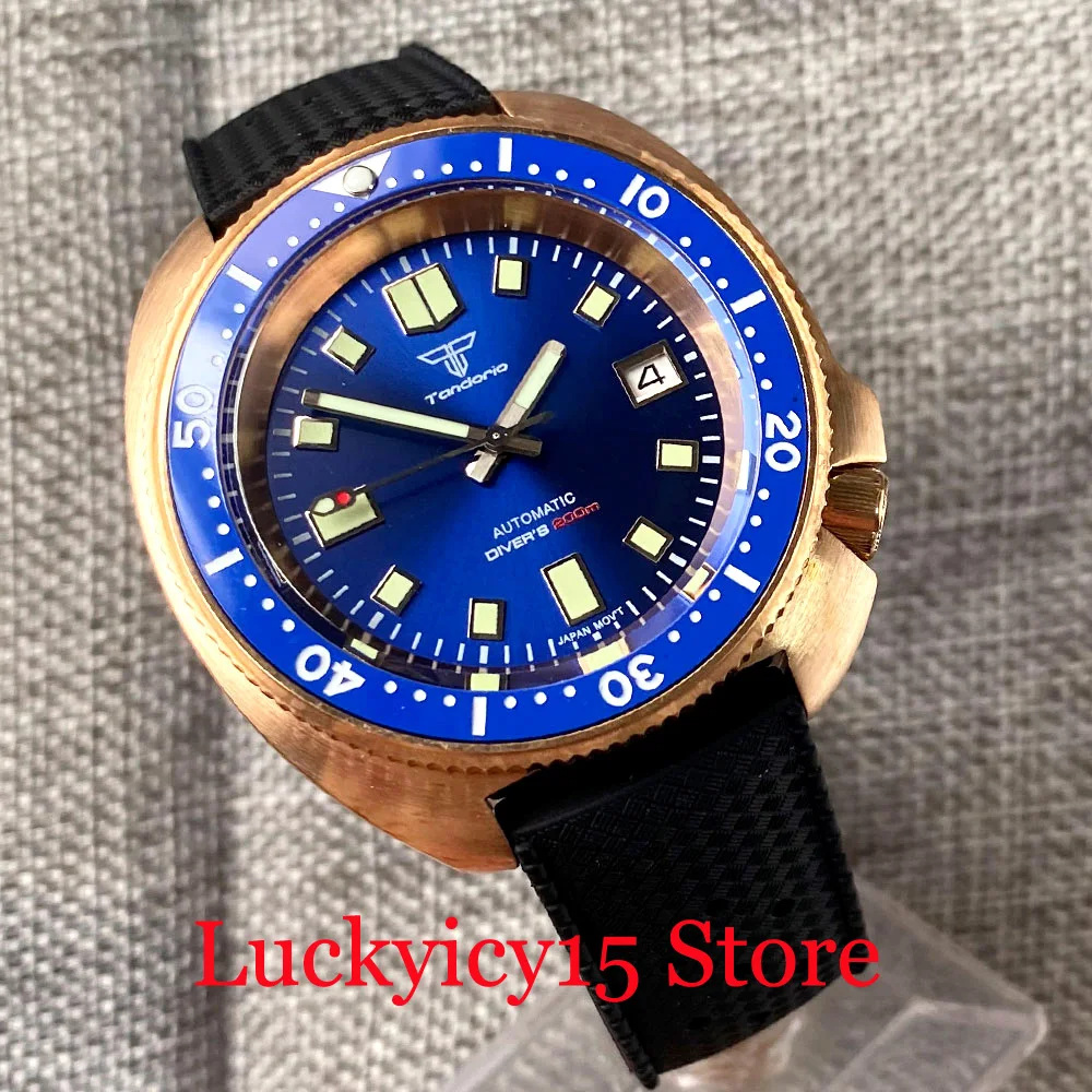 

CUSN8 Solid Bronze Case 200m Waterproof Tandorio 44MM NH35A PT5000 Movement Automatic Watch Men Rotating Bezel Sapphire Crystal