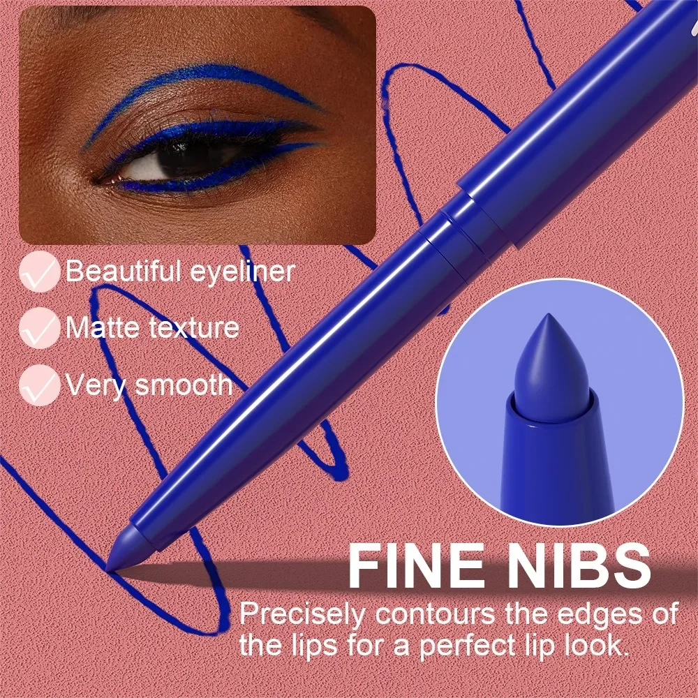 Soft Gel Blue White Eyeliner Pencil Under Eye Highly Pigmented Matte Black Waterproof Eyes Contour Makeup Eyeliner Waterproof 3