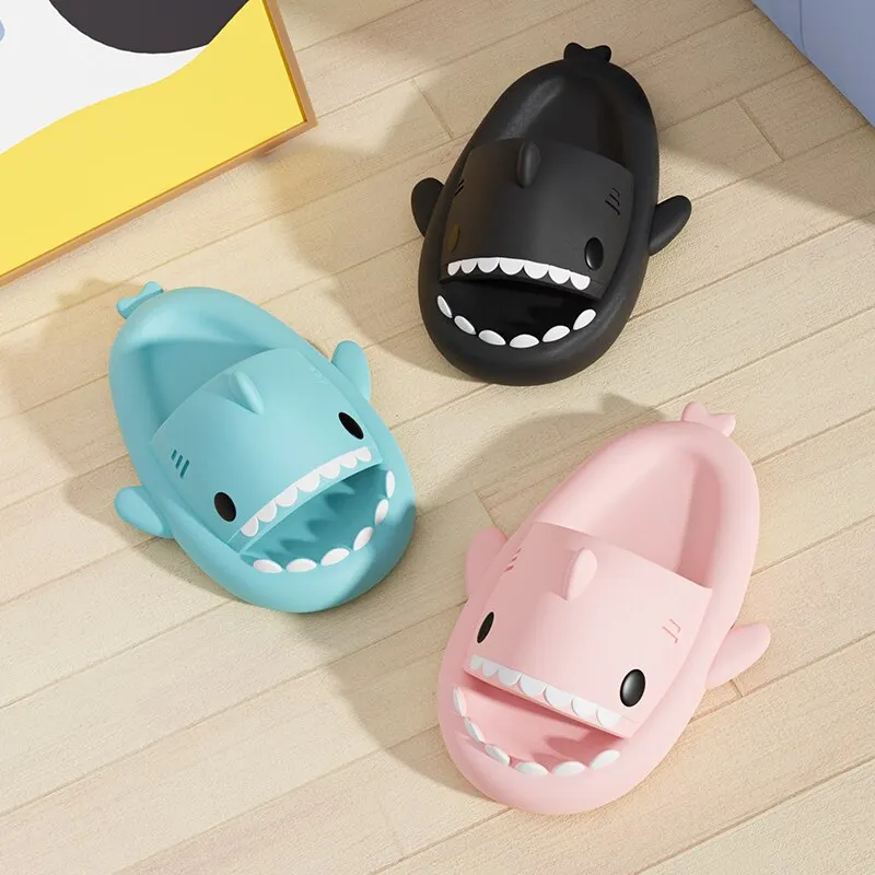 Slippers Sandals Shoes Feslishoet Shark Slippers Soft Beach Cloud Platform Women Indoor Bathroom Slides Summer Mules Outside EVA Men Shoes