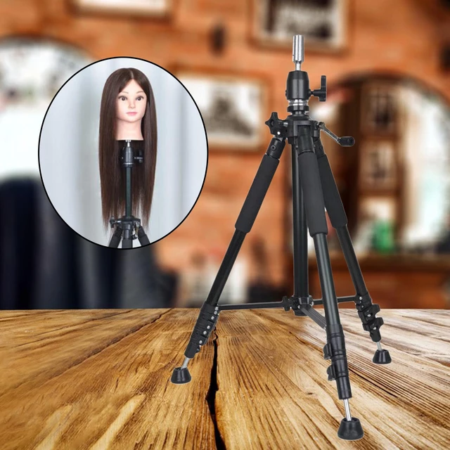 GEX Mannequin Tripod Stand Canvas Block Training Doll Manikin Head Wig Stand  for Cosmetology Hairdressing(Rose Gold) 