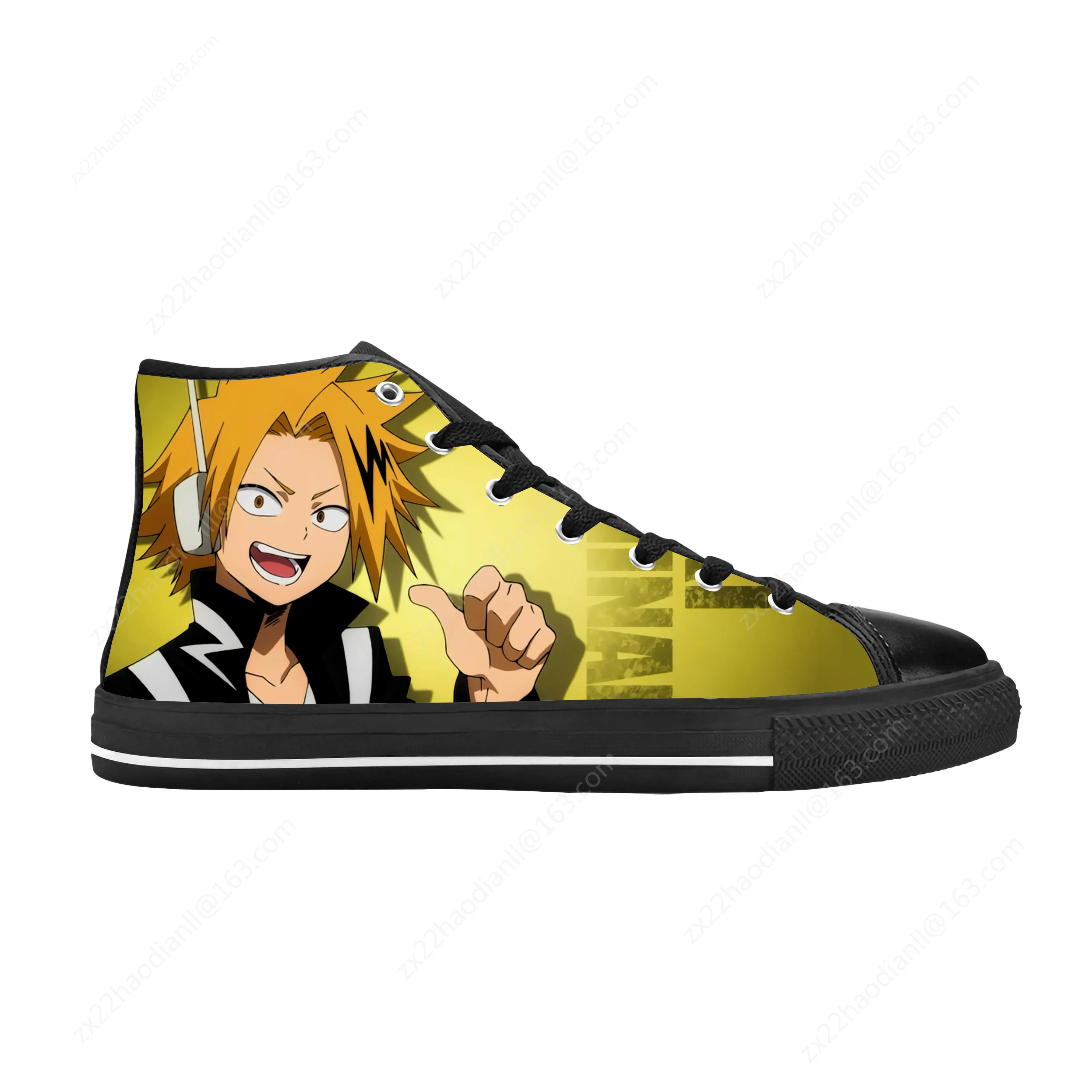 Anime Manga Comic My Hero Academia Kaminari Denki Casual Cloth Shoes High Top Comfortable Breathable 3D Print Men Women Sneakers