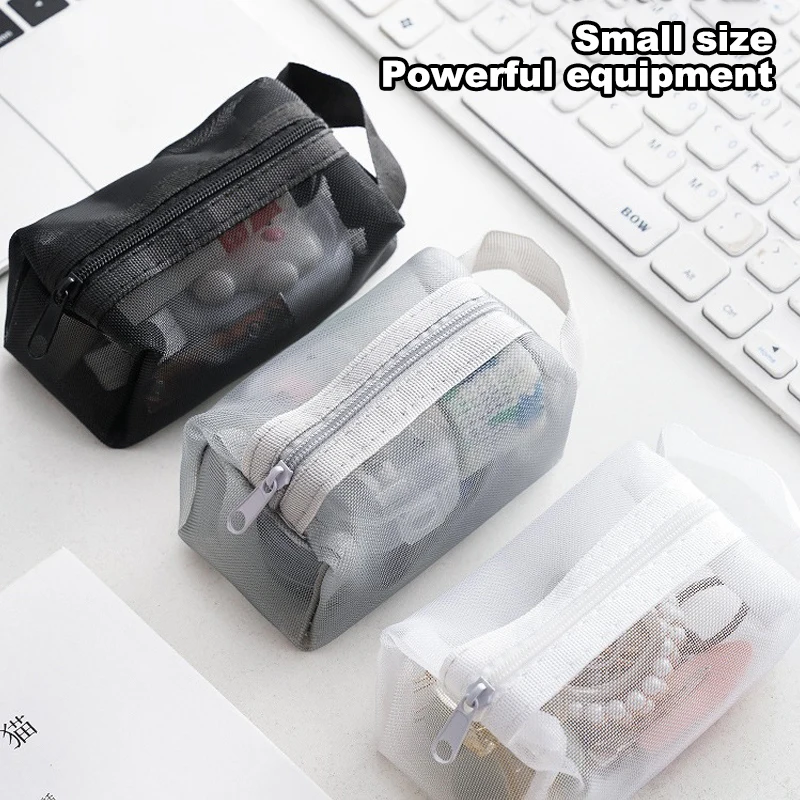 Mesh Cosmetic Pouch Lipstick Storage Bags Coin Purse Headphone Case Organizer Data Cable ID Card Bank Card Storage 2