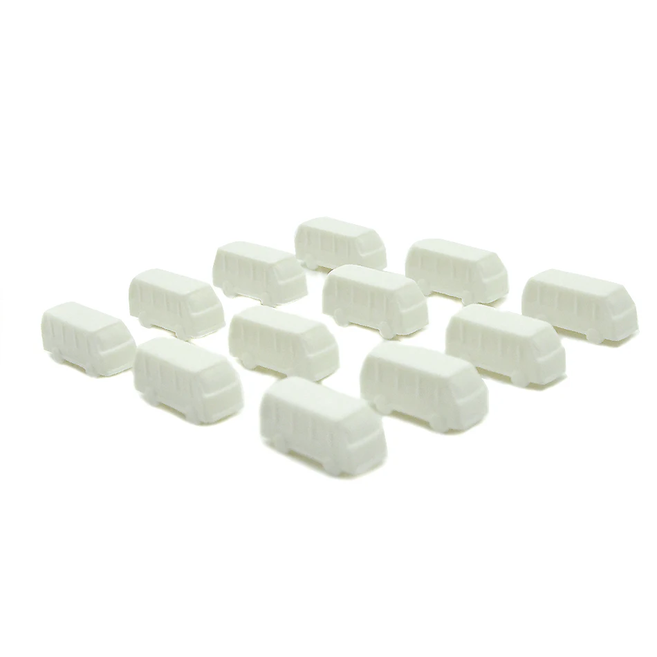 1/250-500 Mini simulation plastic  white inverted car bus model DIY puzzle construction sand table material 2