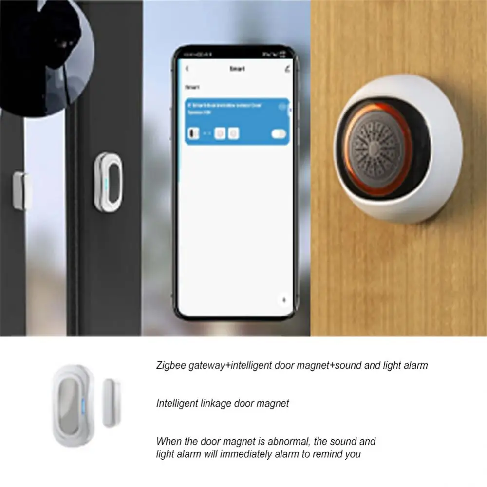 투야 스마트 사운드 및 광 센서, 100DB, 2-in-1 알람 배터리, USB 듀얼 파워, 스마트 홈, 스마트 라이프 허브로 작동