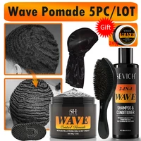 Biotin Wave Pomade For Deep Waves 360 Strong Hold Hair Styling Cream Wavy Hair Oil With Brush Waves Cream For African Black Men 1