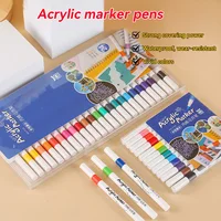 Acrylic marker pen set/12-60 colors/multi-purpose art watercolor pen/quick drying/student painting marker/stationery supplies 1