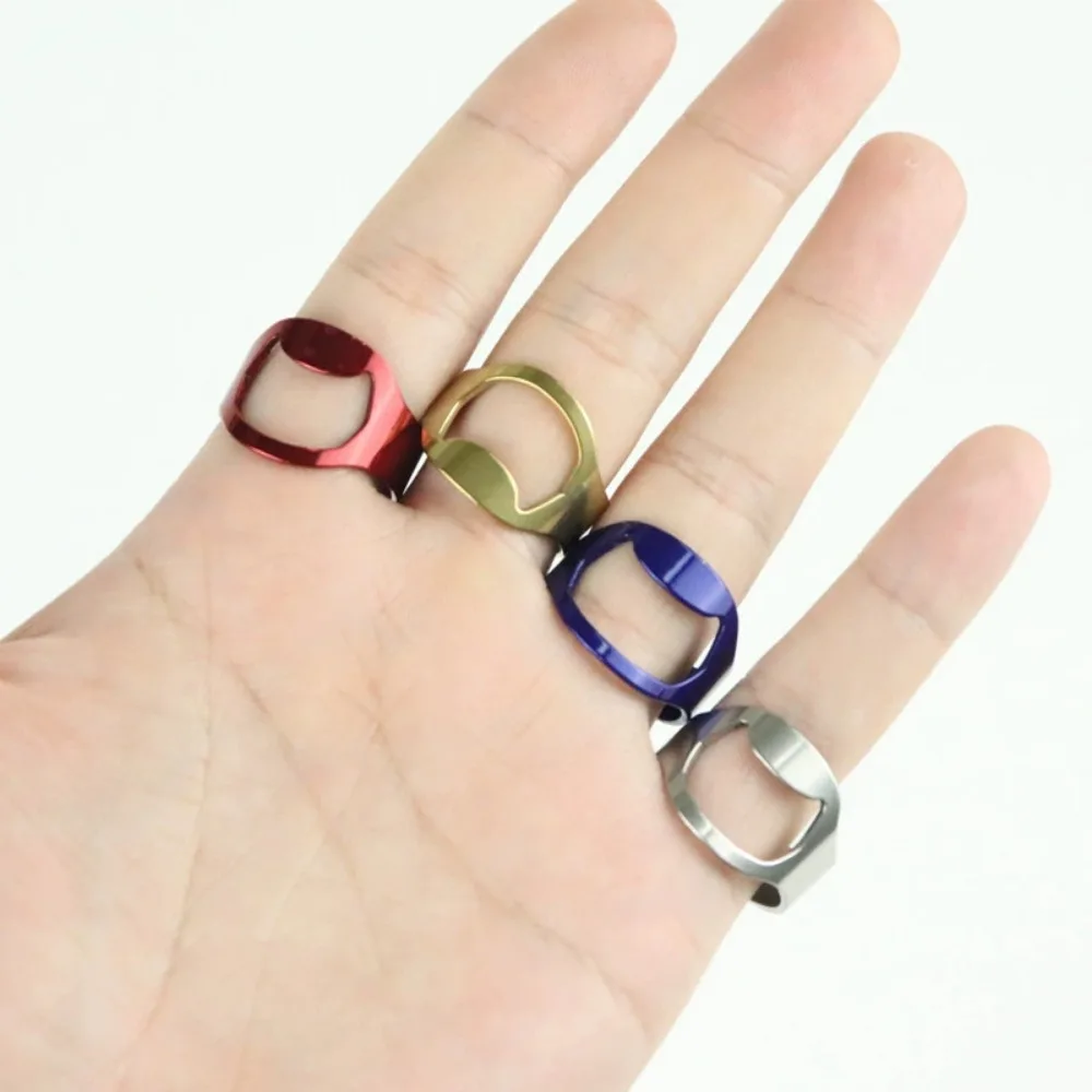 1PCS Unique Beer Bottle Opener Stainless Steel Kitchen Tool Strip Small Tool Portable Ring Design Bottle Cap Disassembler