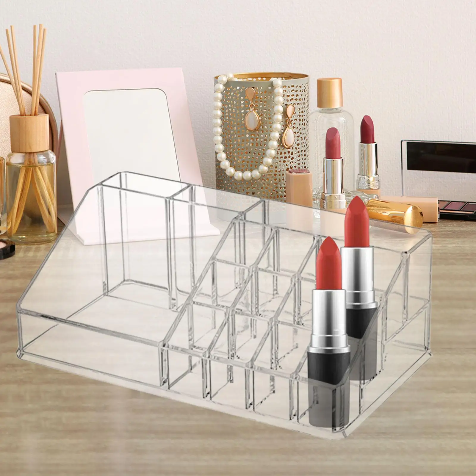 Make up Organizer 16 Grids Storage Acrylic Lipstick Tubes Lipstick Organizer 2