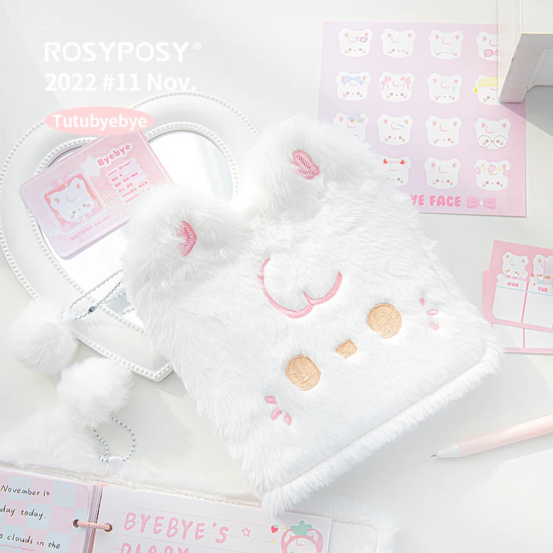 Rosyposy Bonito Tutu Filhote de Cachorro Byebye Gato de Pelúcia Notebook Folha Solta Página Colorida Kawaii - Imagem 5
