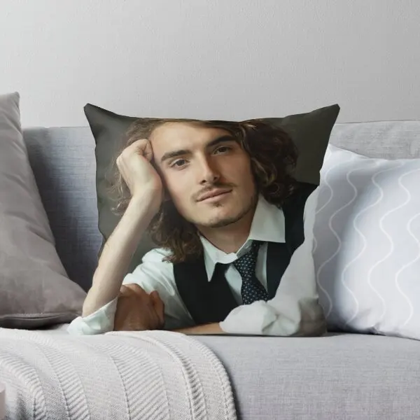 

Stefanos Tsitsipas Printing Throw Pillow Cover Soft Wedding Car Anime Decorative Fashion Square Pillows not include One Side