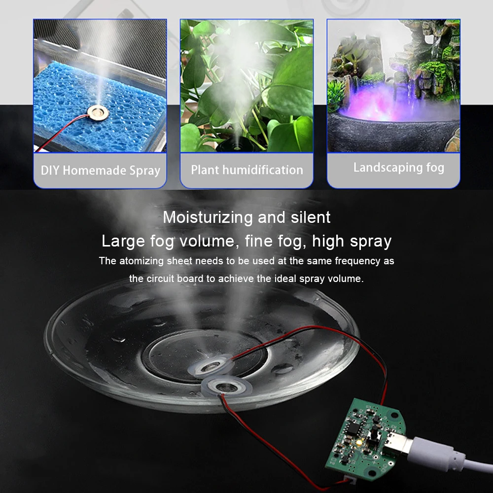Ultrasonic Atomizing Humidifier Kit with USB-C and Rubber Gasket