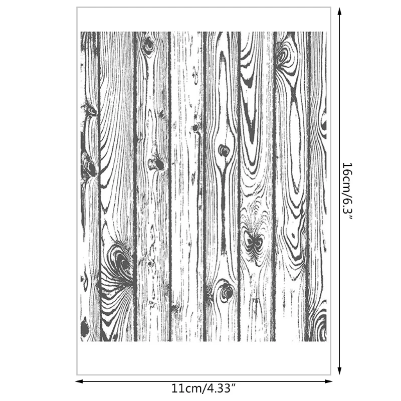 Wood Grain Silicone Clear Seal Stamp DIY Scrapbooking Emboss Photo Album Decor