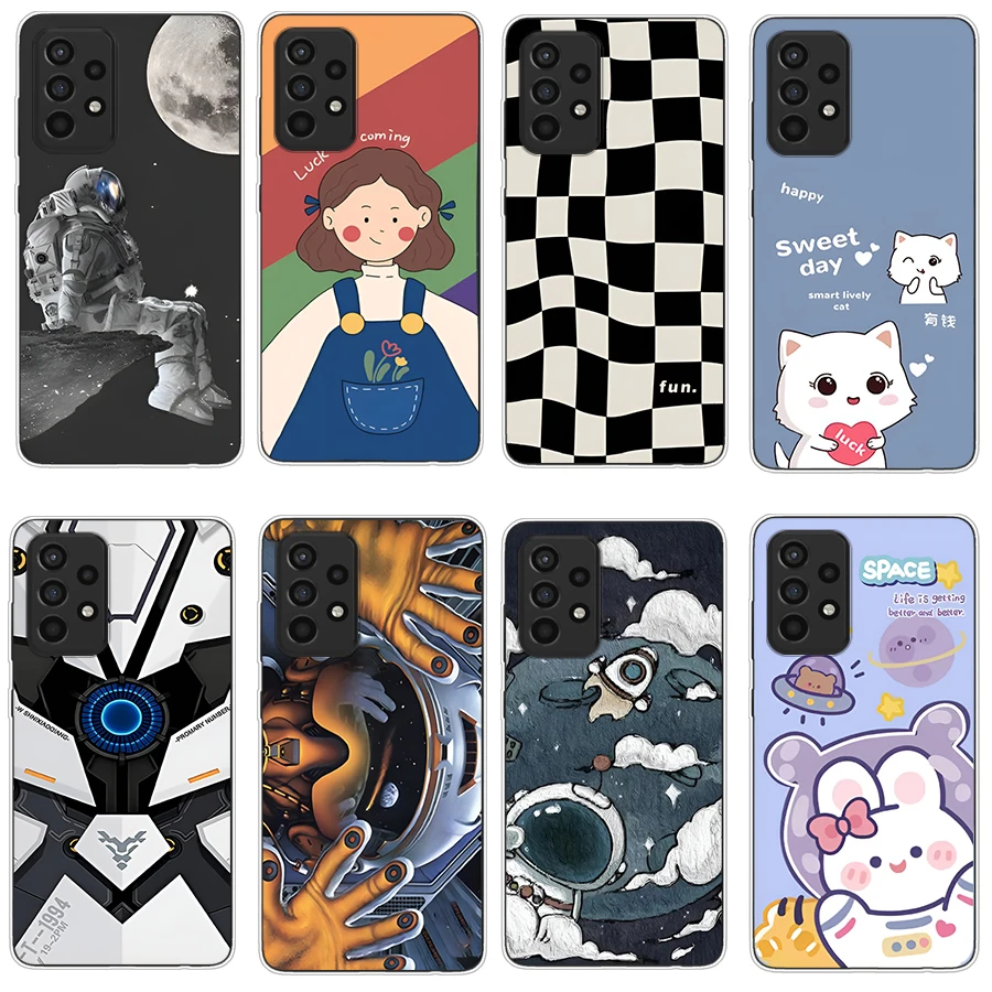 Custodia In Silicone Per Samsung Galaxy A52S S3 S4 Mini Custodie Coque Paraurti Cover Posteriore Design Protettivo Morbido Tpu