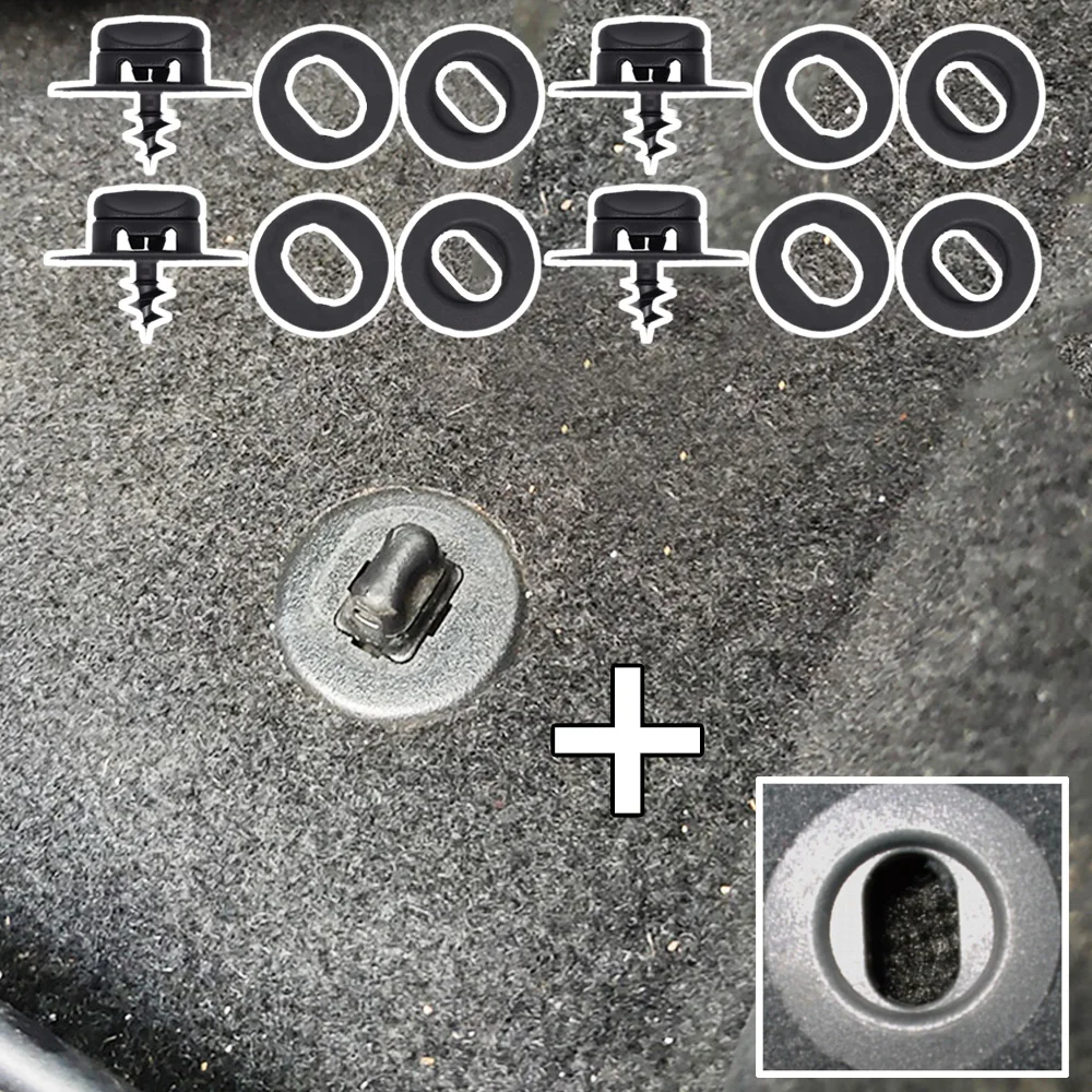 

4Pc Car Trunk Floor Mat Clip Holder Grip Carpet Fixing Clamp Buckle Hook Fastener Retainer Resistant Parts Accessories Universal