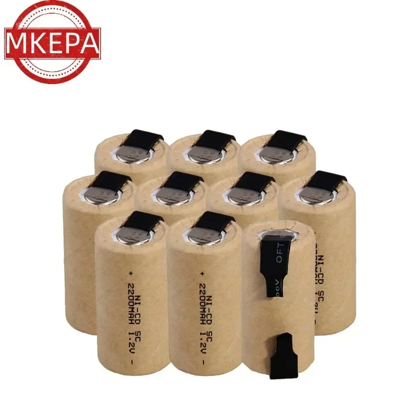 Cacciavite Trapano Elettrico Batterie SC 1.2V 2200mAh Sub C Ni-Cd Batteria Ricaricabile Con Linguetta Utensile Elettrico NiCd SUBC Celle
