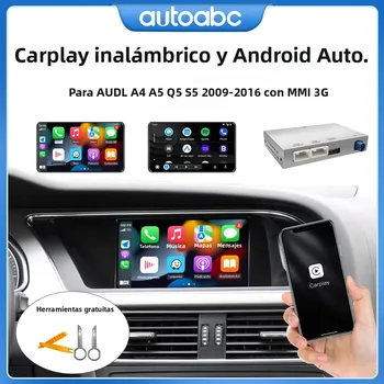 CarPlay inalámbrico Android Auto para Audi A4 A5 Q5 S5 B8 2008-2016 con 3G MMI, modelo con enlace de espejo AirPlay Multimedia frontal/vista 1