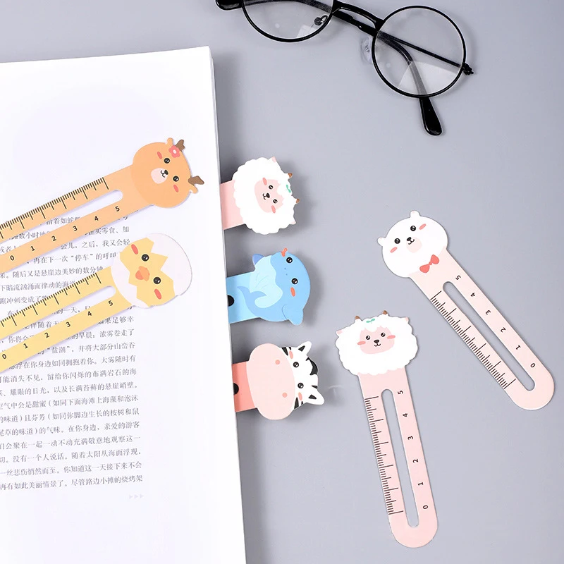 Animal Bookmark 10/20/50pcs Cartoon Animal Bookmark Ruler Dual-use Office Educational Supplies Cute Gift Prizes Student Creative Stationery