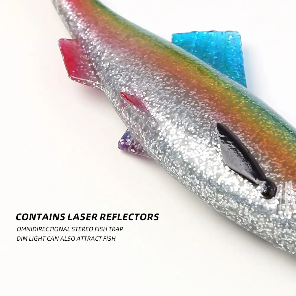 Colorful 15CM Soft Fishing Lures 3D Eyes T Tail Artificial Swimbait Silicone Artificial Fish Artificial Bait Out Fishing