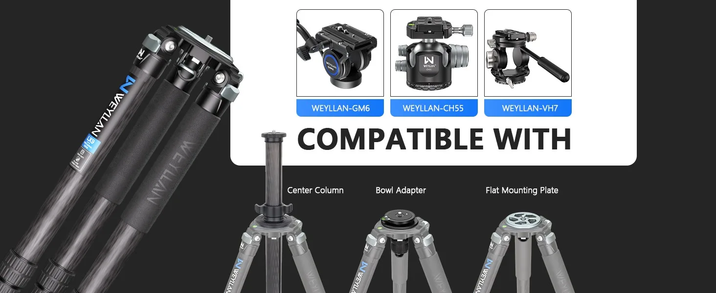 LX9 Professional Heavy Carbon Fiber Camera Tripod Ultra Stable Birdwatching Came