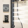 Grey Bathroom Shower Set Waist Spray Smart Digital Display Shower Faucet Full Set Hotel Apartment Bathtub Rainfall Shower System 4