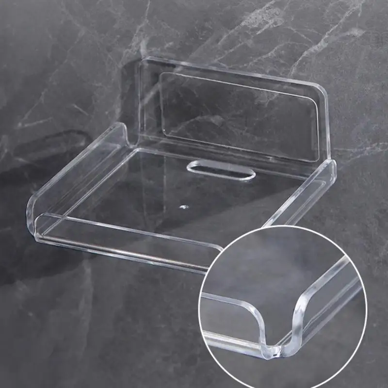 12PD Multifunctional Wall-Mounted Soap Stand Acrylic Camera Support Routers Shelf