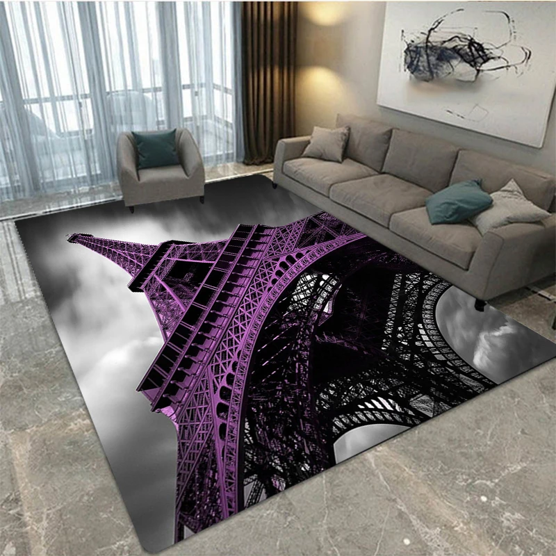 

Printed carpet for the Eiffel Tower in Paris, France, decorated carpet for living rooms, bedrooms, sofas, children's areas - Rug