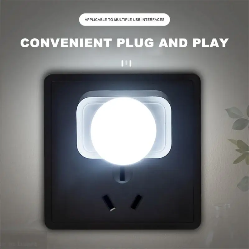 Night Light USB Book Lights Mini LED Plug Lamp Power Bank Charging Small Round Reading Eye Protection