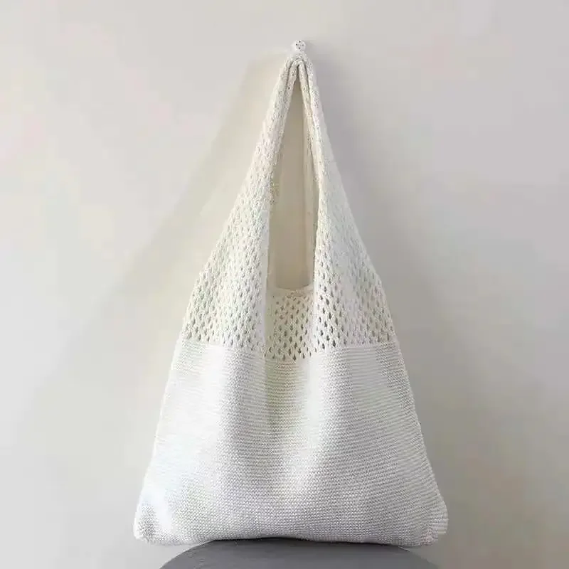 Elegant Handcrafted Knitted Tote - Large Capacity Summer Beach Bag