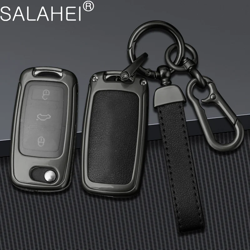 

Car Key Case Full Cover Holder Shell For VW Volkswagen Polo Golf Passat Beetle Caddy Tiguan Skoda Octavia Kodiaq Seat Leon Altea