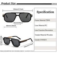 Lunettes de soleil polarisées CATERSIDE pour hommes, design rétro de marque de luxe, branches en bois massif, lunettes de soleil pour femmes, idéales pour la conduite et les soirées 6
