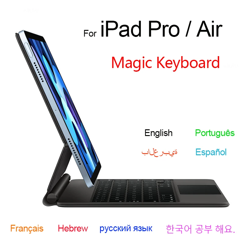 Capa Protetora de Teclado Mágico Teclado sem Fio Bluetooth Ipad Pro 11 12.9 2023 2023 2023 Air 10.9 10th Gen 2023