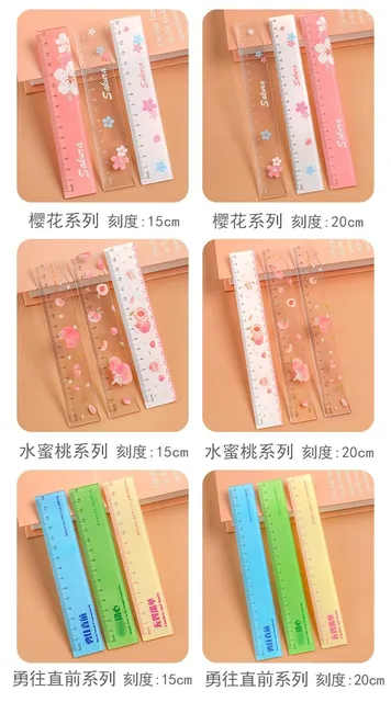 1 Pcs Cute Ruler Acrylic Ruler Peach Sakura Straight Ruler Small Ruler  Centimeter Measuring Ruler Journal Ruler - AliExpress