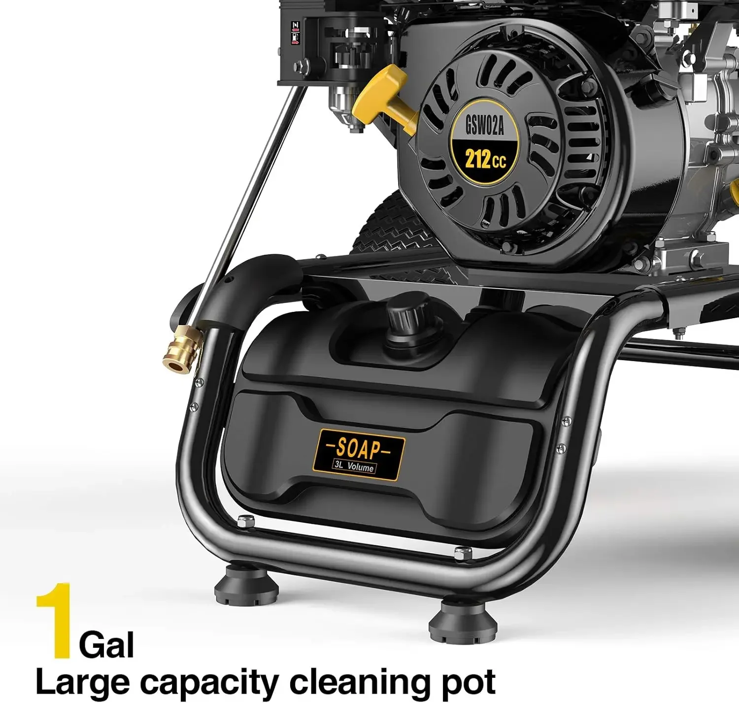 3500 PSI Gas Pressure Washer 2.6 GPM 30Ft Pressure Hose&Soap Tank 5 Nozzles