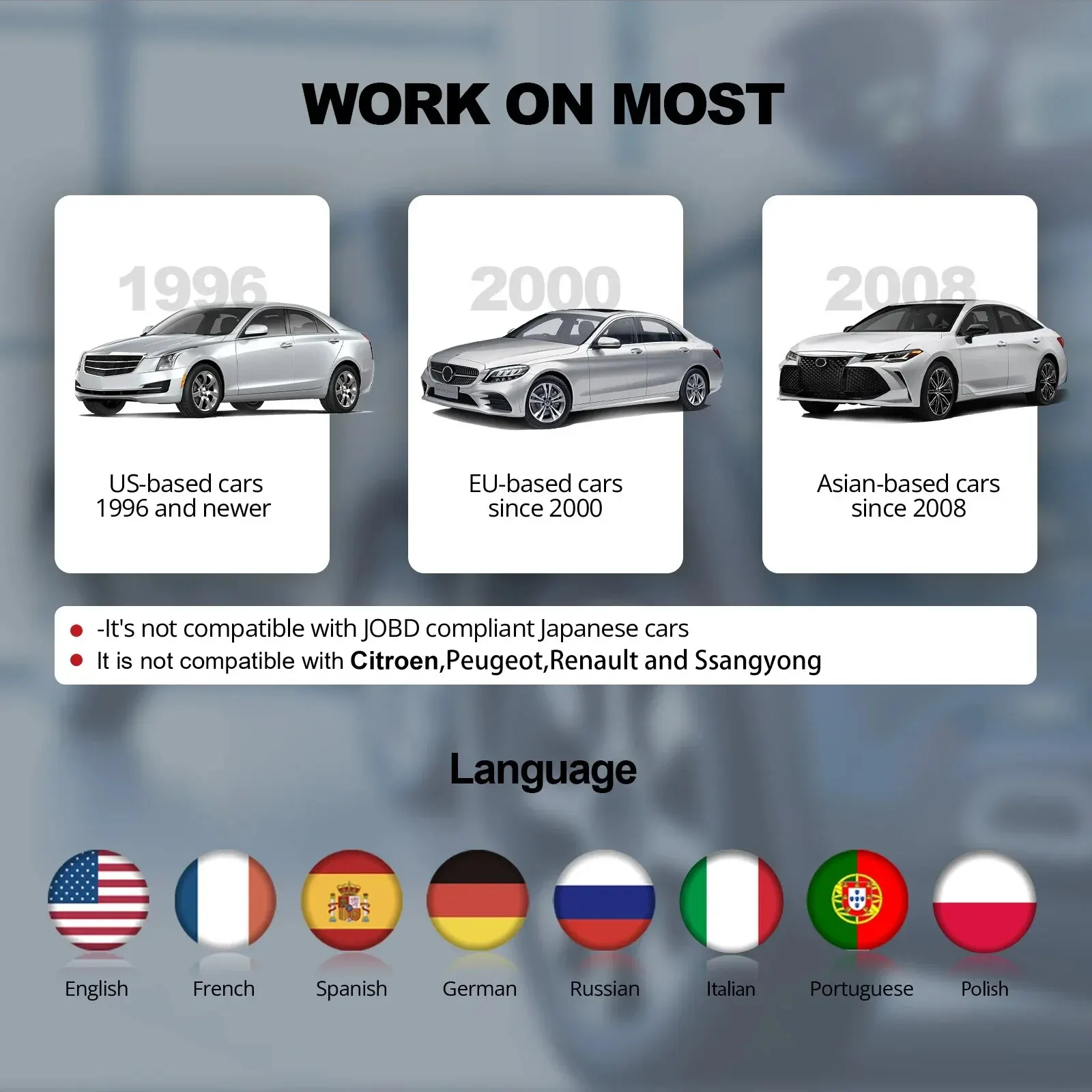 OBD2 Scanner MUCAR CDL20 OBD2 Car Diagnostic Tools OBD 2 Code Reader Clear Engine Light Smog Test Auto Scanner
