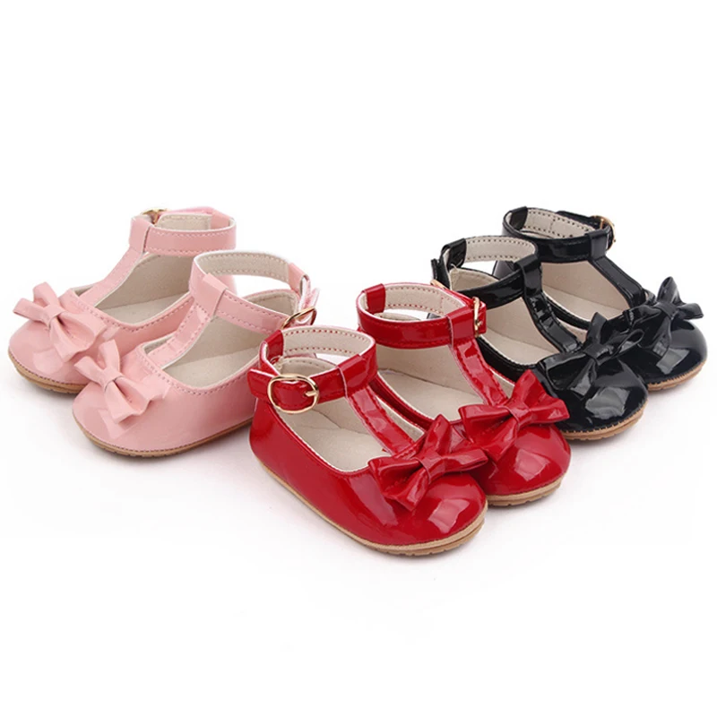 

Детская обувь KIDSUN, весенняя обувь для девочек принцесс с бантом, обувь из искусственной кожи на подошве для девочек, обувь для первых шагов, обувь для маленьких кроваток